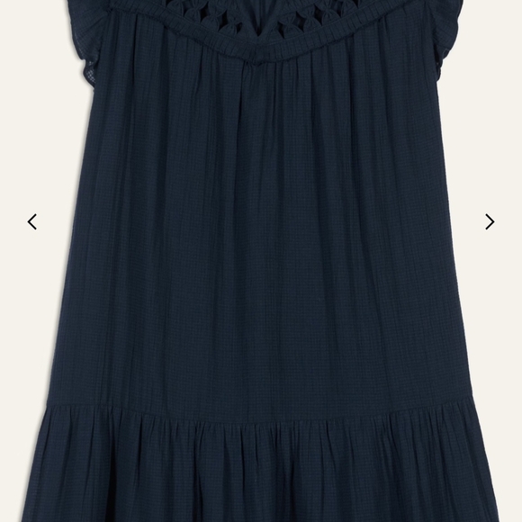 ba&sh Bluma Mini Dress Navy Marine   Flared Cut-Out V-Neck  Size Small (1) NWT - Picture 15 of 16